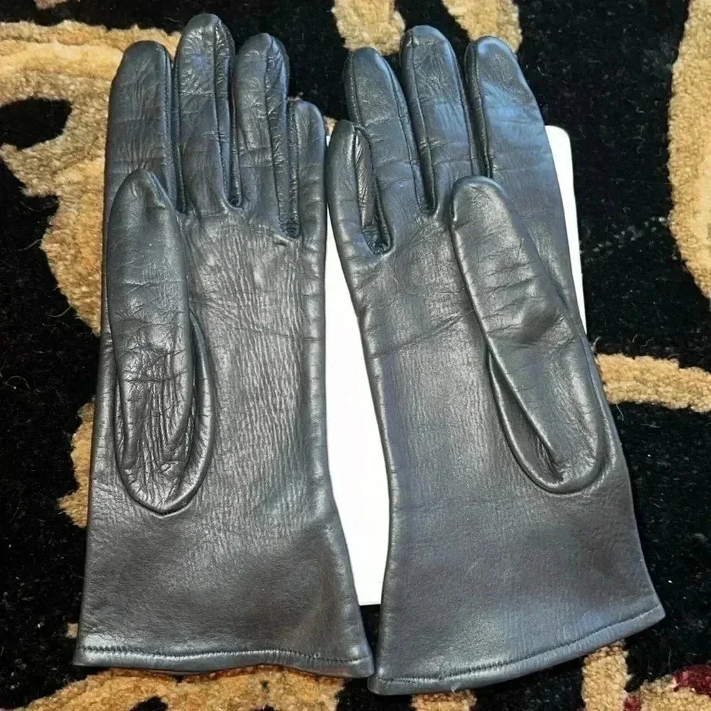 Women’s Black 2-Point Deerskin Gloves NEW!!  Size 7.5
